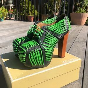 NWOT Jeffrey Campbell Neon Green Litas